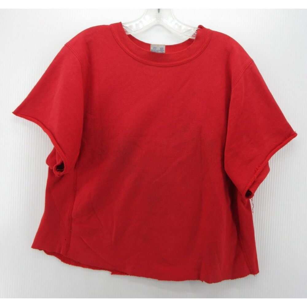 VINTAGE Champion Reverse Weave Sweatshirt Medium Pullover Cut Crop 90s USA *